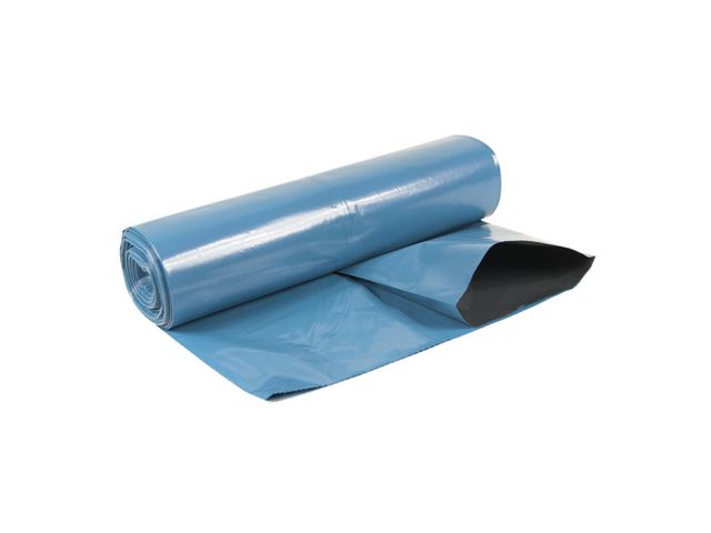 Plastsäck LD-coex 125L 55my blå/svart, rulle om 25 st