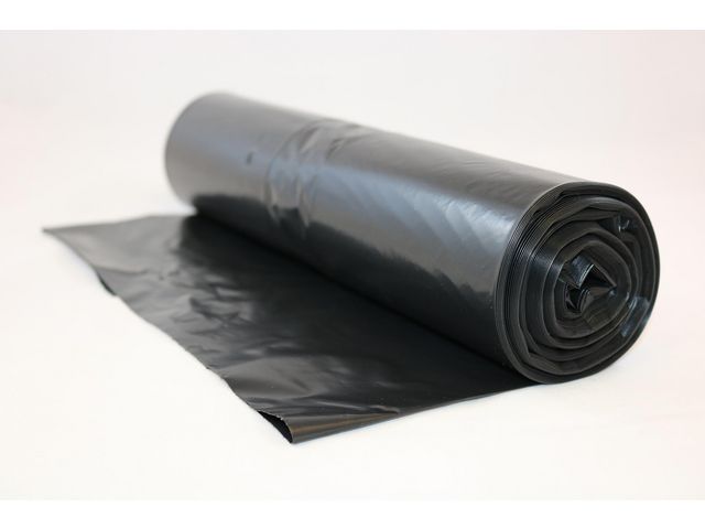 Plastsäck LLD 130L svart, rulle om 15 st