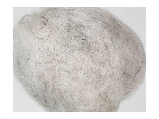 Kardad, ofärgad ull 1kg ljusgrå, st