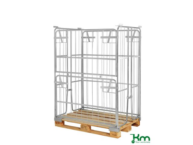 Pallcontainer med grind 1200x800x1500mm, st