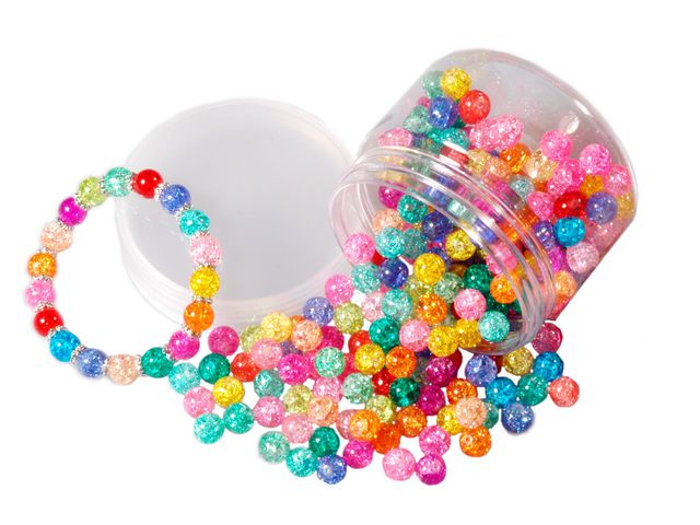 Krackelerade glaspärlor, 1 mm, 20 olika färger, fp om 170 g