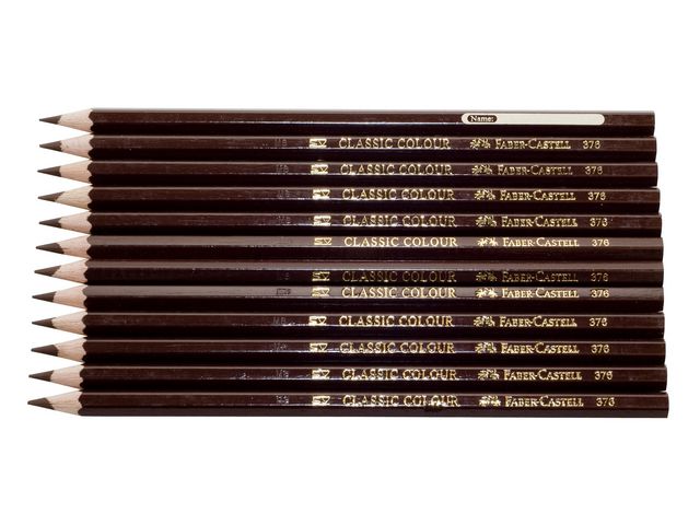 Faber-Castell Färgpenna, Classic, sexkantig pennkropp, brun, fp om 12 st