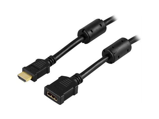 DELTACO Kabel HDMI Förlängning Ha-Ho 5m, st