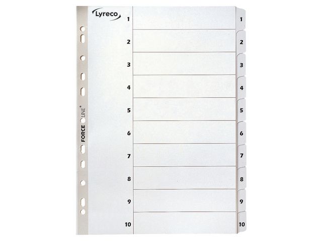 Lyreco Register Mylar A4 1-10 vit, st