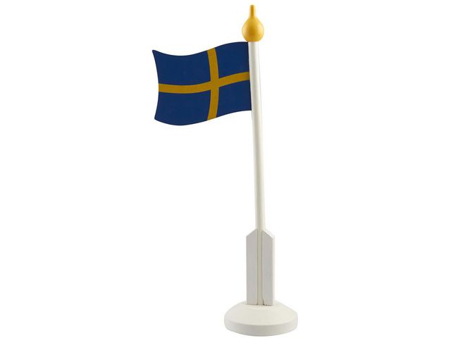 Bordsflagga Svenska flaggan med fot 37cm, st