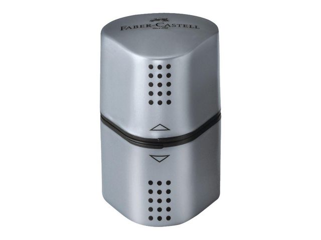 Faber-Castell Pennvässare GRIP 2001 Trio för blyerts- och färgpennor, silver, st