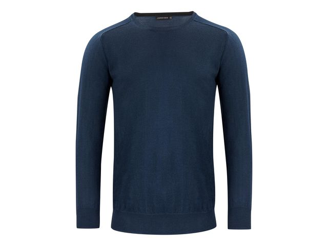 J. HARVEST & FROST Tröja merino J.HoF u-ring navy S, st