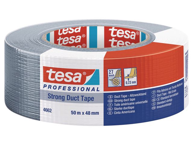 tesa® Vävtejp 74662 Strong 48mmx50m silver, rulle om 50 m