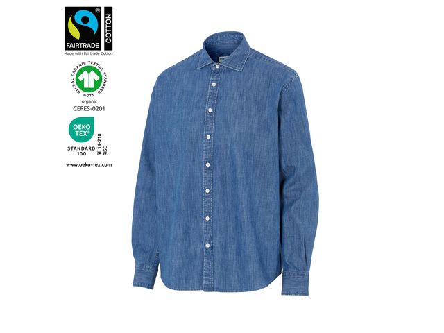 Cottover Skjorta Denim Comfort herr GOTS 3XL-47/48, st