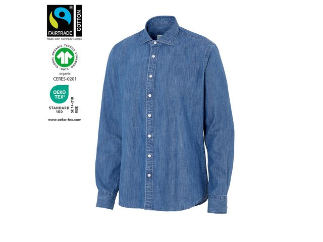 Cottover Skjorta Denim Slim herr GOTS XL-43/44, st