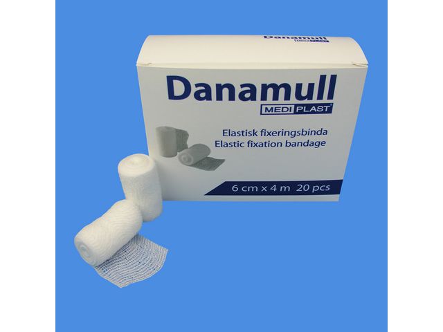 MEDIPLAST Fixeringsbandage, viskos/polyamid, 4 cm x 4 m, vit, fp om 20 st
