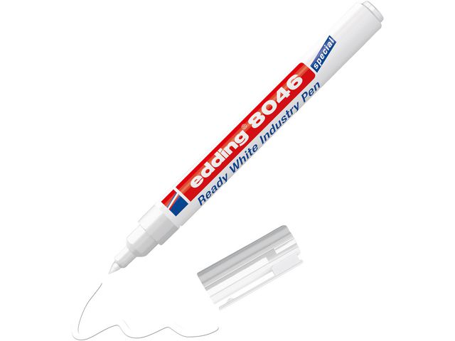edding Märkpenna 8046 industri 1-3mm vit, st