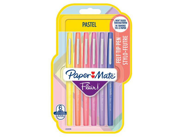Paper Mate Märkpenna Flair pastell, fp om 6 st