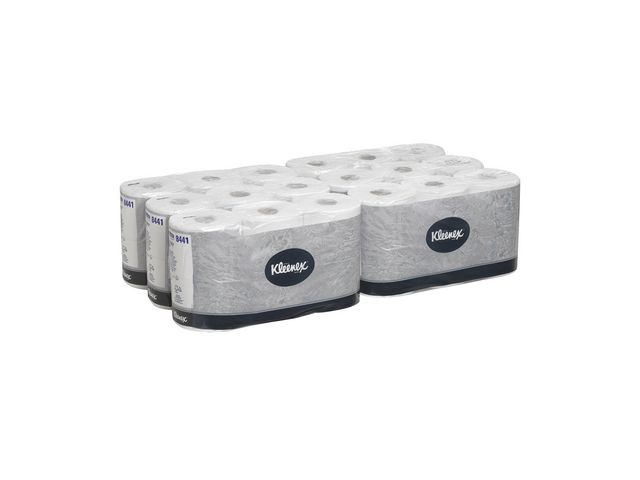 Kleenex® Hakle 600 standardrulle toalettpapper, 2-lagers, 600 ark, präglad, 95 mm, vit, fp om 36 st