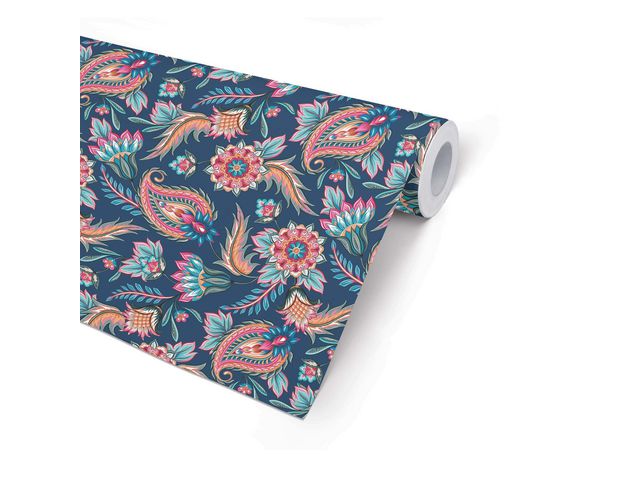 Hedlunds OF SWEDEN Presentpapper Kraft 38cmx165m Paisley, rulle om 165 m