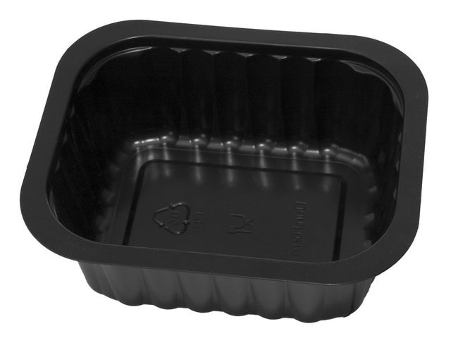 Duni Duniform® plastbehållare för tillbehör, polypropylen, 470 ml, svart, 138 x 114 x 53 mm, fp om 300 st