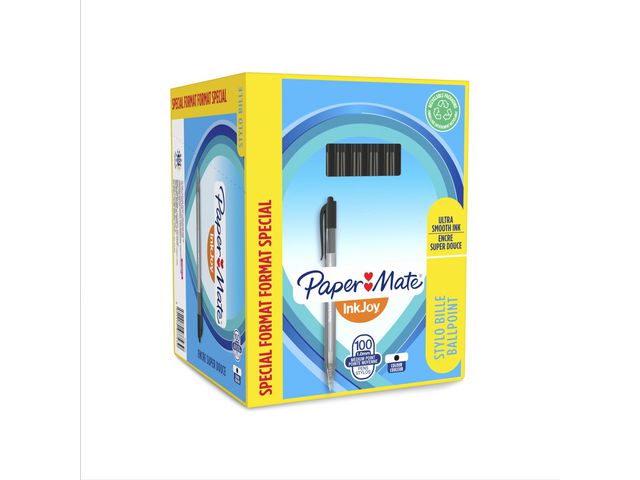 Paper Mate Kulpenna, InkJoy™ 100, svart, 1,0 mm, 100-pack, fp om 100 st