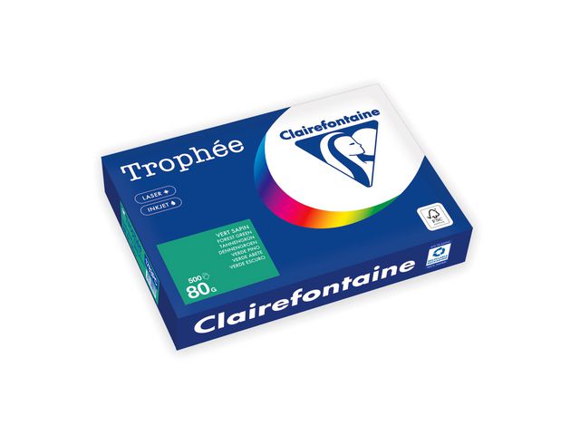 Clairefontaine Kop.ppr A4 80G skogsgrön, bunt om 500 blad