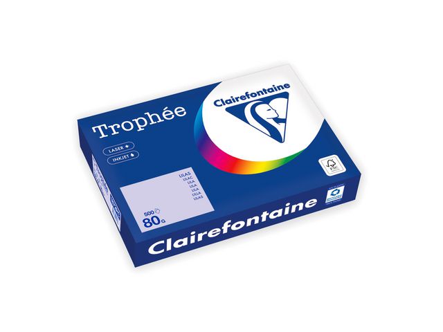 Clairefontaine Trophée A4 80 g färgat papper lila, bunt om 500 blad