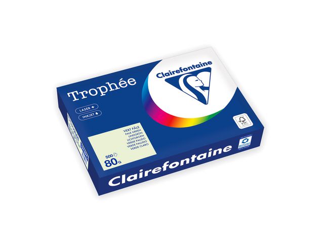 Clairefontaine Trophée A4 80 g färgat papper blekgrön, bunt om 500 blad
