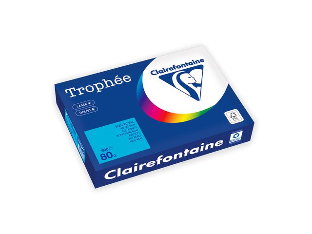 Clairefontaine Trophée A4 80 g färgat papper aquablå, bunt om 500 blad