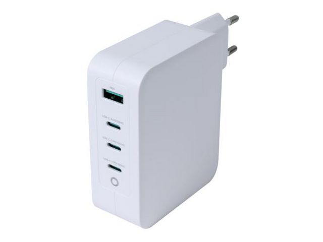 DELTACO Laddare Vägg USB-A/3xUSB-C 100W, st