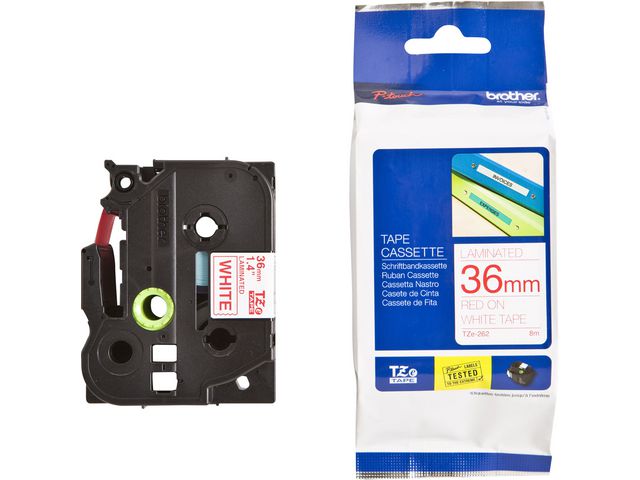 Brother Tape TZE262 36mm Röd på Vit, st
