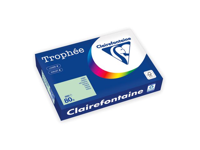Clairefontaine Trophée A4 80 g färgat papper mintgrön, bunt om 500 blad