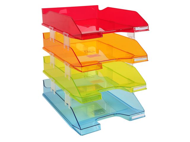 Exacompta Brevkorg set Combo med distanser fyra färger transparent, fp om 4 st
