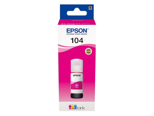Epson EcoTank bläckflaska 104 C13T00P340, 70 ml, magenta, st