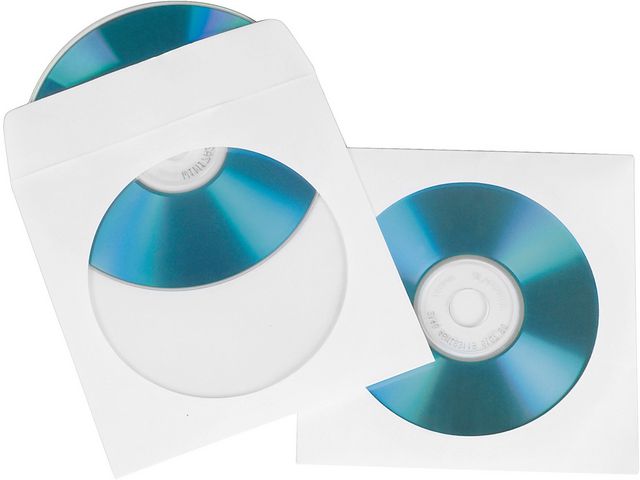 Hama CD-Ficka Papper Vit, fp om 100 st