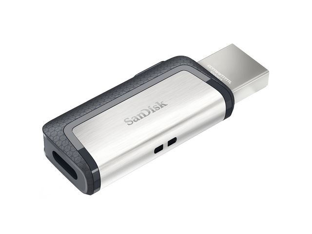 SanDisk USB-Minne, Ultra Dual Drive USB typ C-flashenhet på 128 GB, svart/silver, st