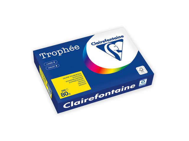 Trophy Blanc Kopieringspapper A4 80g ohålat banangul, bunt om 500 blad