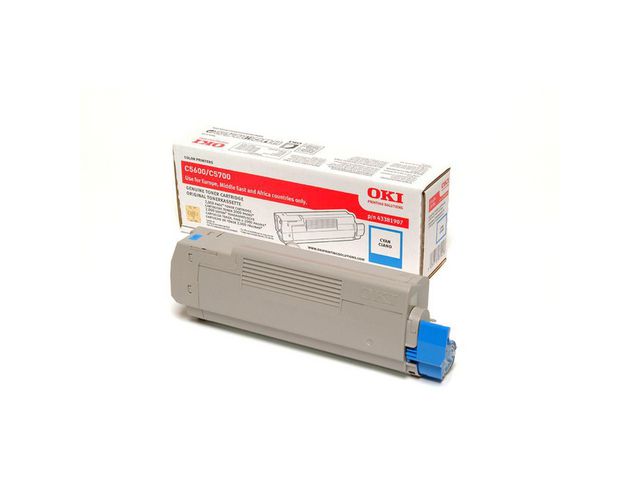 OKI Toner, 43381907, cyan, singelförpackning, st