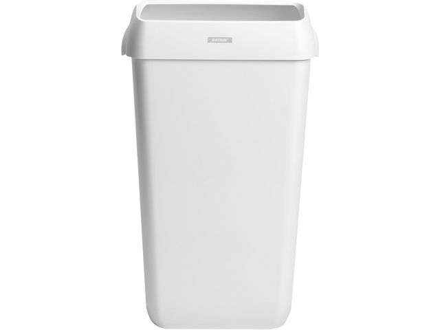 KATRIN Papperskorg med lock, 25 liter, plast, vit, 230 x 550 x 330 mm, st