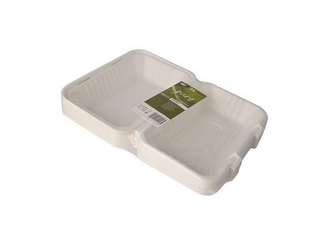 PAPSTAR Matlåda Take-awaybox Bagasse, fp om 25 st