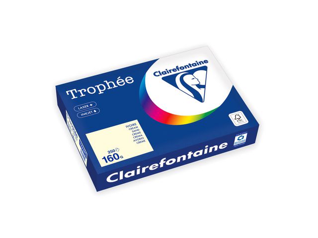 Clairefontaine Kopieringspapper A4 80g ohålat sand, bunt om 250 blad