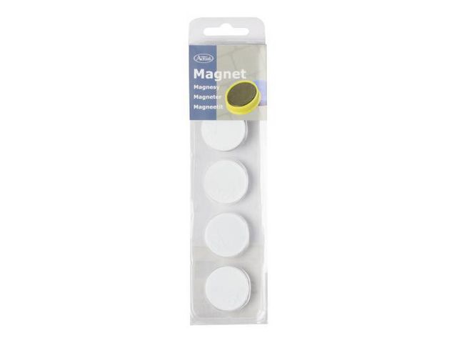 Magnetknappar ACTUAL 30 mm vit, fp om 5 st