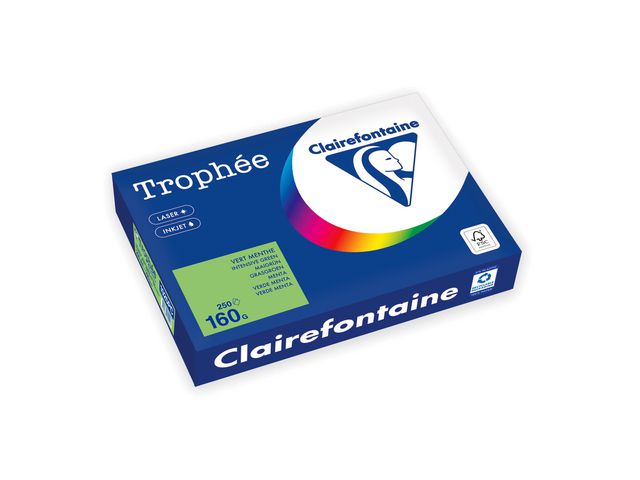 Clairefontaine Trophée A4 160 g färgat papper vårgrön, bunt om 250 blad