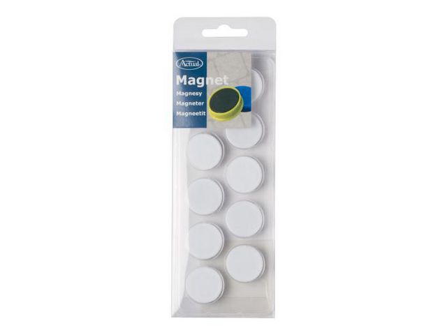 Magnetknappar Actual 25 mm vit 10/fp, fp om 10 st
