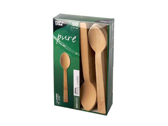 PAPSTAR Bestick Sked bambu 17cm, fp om 50 st