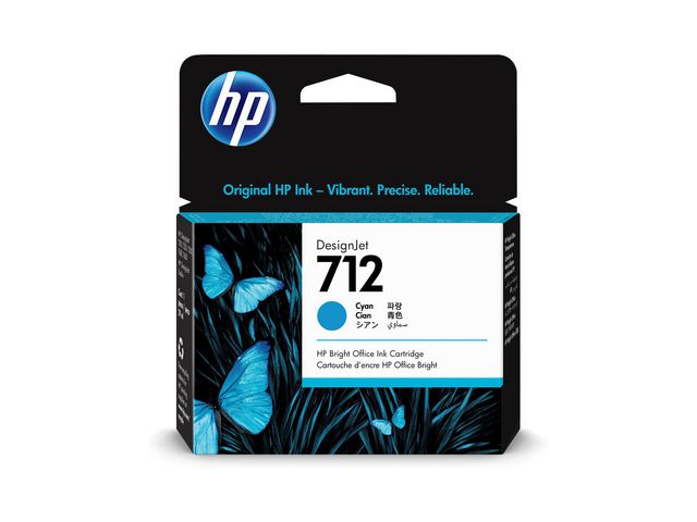 HP Bläckpatron 3ED67A 712 Cyan, st