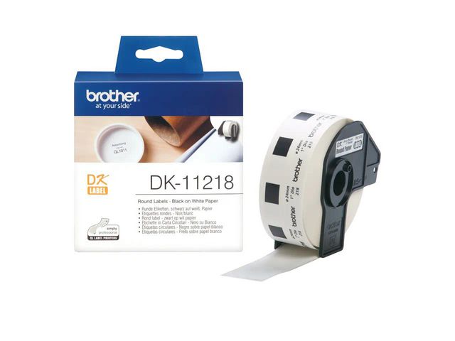 Brother Etikett DK11218 Rund 24, rulle om 1000 st