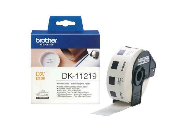 Brother Etikett DK11219 Rund 12, rulle om 1200 st