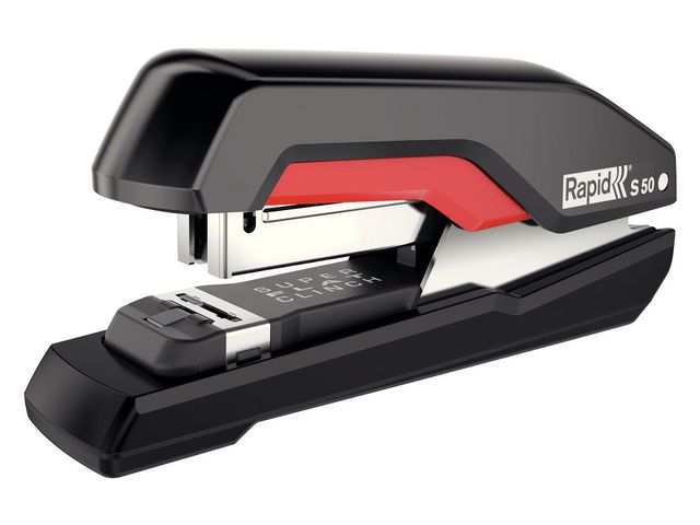Rapid Halvstapelhäftare, S50 Supreme, 50 ark, svart/röd, st