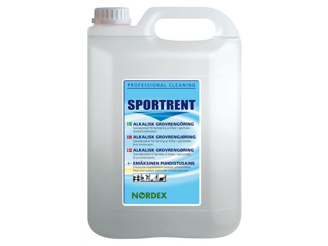 NORDEX Golvunderhåll, Kraftigt alkaliskt rengöringsmedel Sportrent, oparfymerat, 5l, st