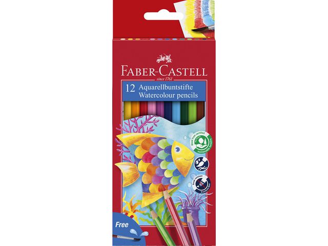 Faber-Castell Akvarellpenna 12 färger, fp om 12 set