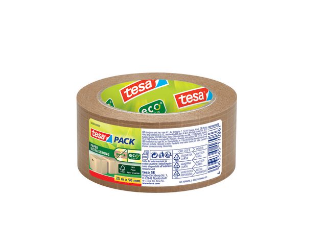 tesa® Packtejp Ultra strong 50mmx25m brun, rulle om 25 m