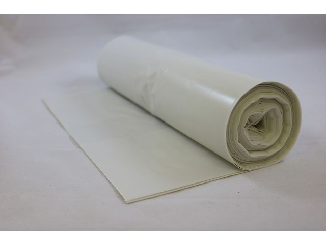 Plastsäck LD 60L 45my vit, rulle om 25 st
