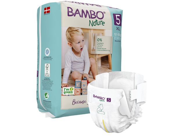 BAMBO Blöja Nature S5 12-18kg, fp om 22 st